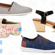 Haiti Artist Collective Natural Flamingo Women’s Canvas Classics, $59 | Frost Grey Chambray Men’s Classics, $47 | Black Leather Women’s Beatrix Clog Sandals, $110 | Navy Brown Mini Stripe Men’s Del Rey Sneakers, $67